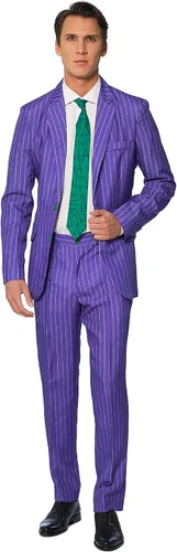 Vista 7 de SUITMEISTER Disfraz de Joker de Halloween para hombre, disfraz de fiesta de cosplay para adultos