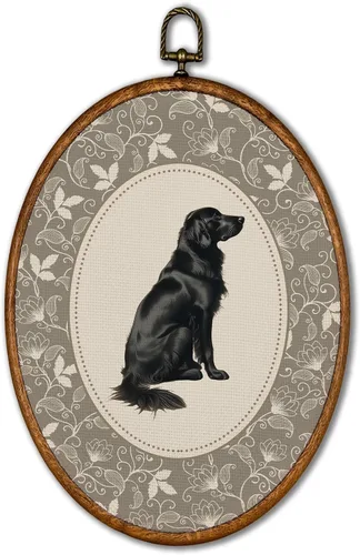 Vista 41 de KSDUT Arte de pared ovalado de perro pastor australiano floral retro de 8.6