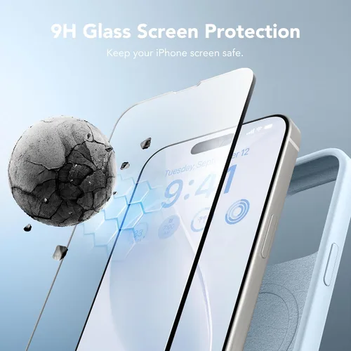 Vista 4 de GONEZ Funda de silicona para iPhone 14 Pro Max, compatible con MagSafe, con protector de pantalla + protector de lente de cámara, silicona líquida a