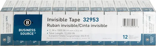 Vista 2 de Sparco cinta invisible, 3/4 x 1000 pulgadas, 1 pulgada de núcleo, pack de 12, transparente (SPR60050)