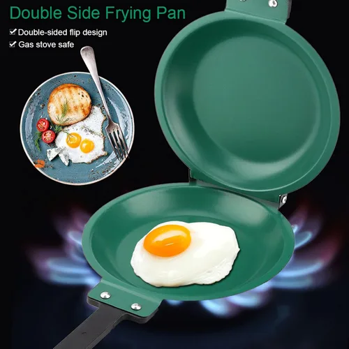 Vista 3 de Gavigain Sartén de acero de doble cara, sartén de doble cara, sartén para panqueques esponjosos, tortillas, frittatas y más