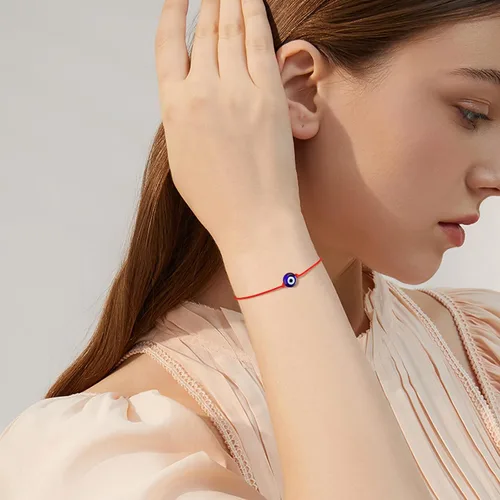 Vista 4 de 4 pulseras ajustables contra el mal de ojo, hechas a mano, joyería contra el mal de ojo, pulsera de protección contra el mal de ojo para mujer