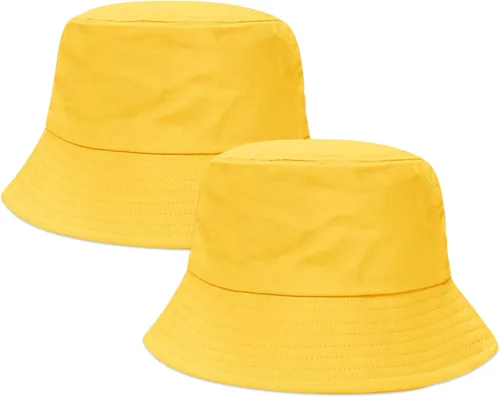 Vista 12 de PFFY 2 Packs Bucket Hat for Women Men Cotton Hats Sun Beach Fishing Cap 2 paquetes negro (reversible)