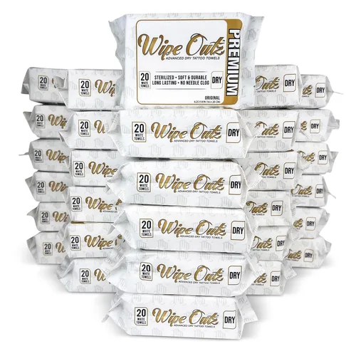 Vista 8 de Wipe Outz Toallas negras para tatuajes – Toallitas secas de alta calidad para tatuajes y cuidados posteriores de PMU – Toallitas suaves