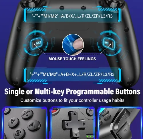 Vista 3 de Controlador de interruptor, controlador inalámbrico Switch Pro para SwitchSwitch LiteSwitch OLED, controlador de interruptor adicional con palas