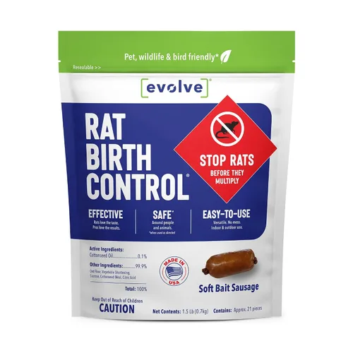Vista 13 de Evolve Salchichas de cebo blando para control de nacimiento de ratas – 3 libras Control de población de ratas científicamente probado No es un