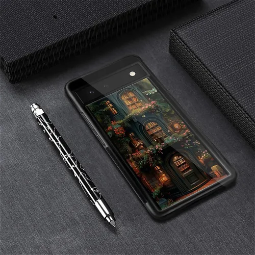 Vista 787 de Compatible con Google Pixel 4A 5G Mobile Case Creative Acrylic Panel trasero Silicona Protección Grip especialmente diseñado para Google Pixel 4A 5G