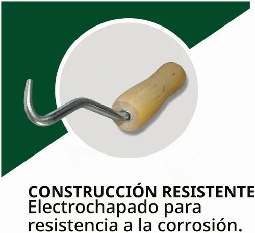 Vista 3 de WOLF - Herramienta manual para atar atar con gancho de acero giratorio suave y mango de madera contorneada, 7 pulgadas, torcedor de alambre
