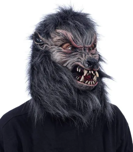Vista 3 de Moonstruck - Disfraz de hombre lobo con máscara camisa guantes y pies gris