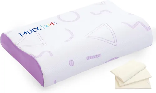 Vista 9 de MLILY Almohada infantil para dormir, almohada ajustable de espuma viscoelástica para niños, juego de cama, almohadas transpirables y refrescantes