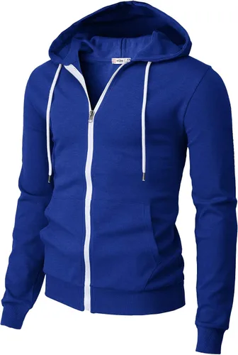 Vista 30 de H2H Sudadera con capucha y cremallera para hombre, ligera, de manga larga, básica, ajustada, de algodón, con bolsillo Cmohol048-gris