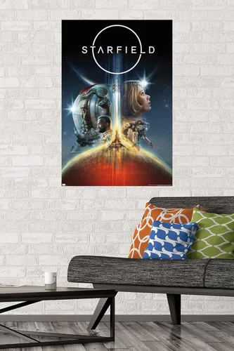 Vista 2 de Starfield - Póster de pared Key Art, 34 pulgadas de largo x 22.4 pulgadas de ancho, versión sin marco