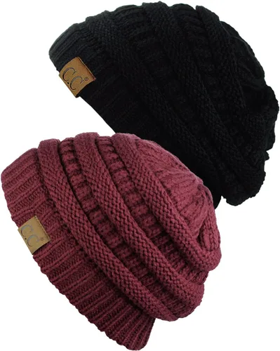 Vista 68 de Gorro a la moda de tejido suave abultado, cálido y elástico de C.C