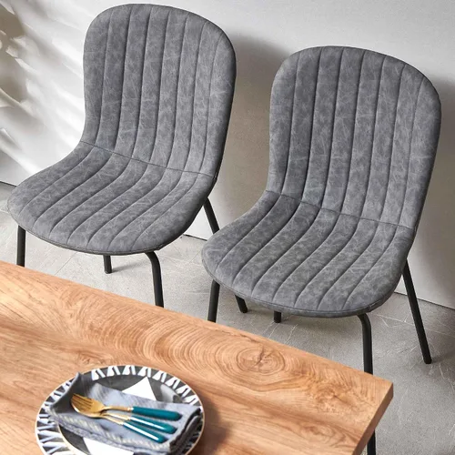 Vista 7 de NORDICANA Juego de mesa de comedor de 5 piezas, mesa de comedor rectangular moderna y sillas para cocina, comedor, rincón de desayuno con 4 sillas