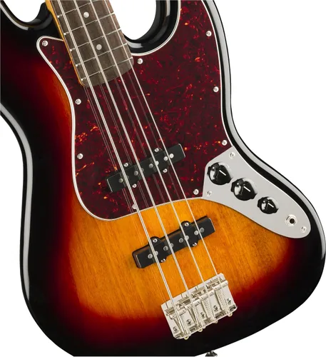 Vista 3 de Squier Classic Vibe 60s Jazz Bass, Sunburst de 3 colores, diapasón de laurel