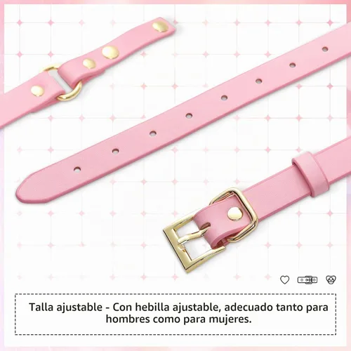 Vista 4 de Littleforbig Juego de chupete y mordaza de cuero con correa ajustable Gen II Rosa