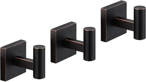 Vista 19 de KOKOSIRI Ganchos para batas de baño, ganchos para toallas, ganchos montados en la pared, accesorios de baño, paquete de 2 unidades, color negro