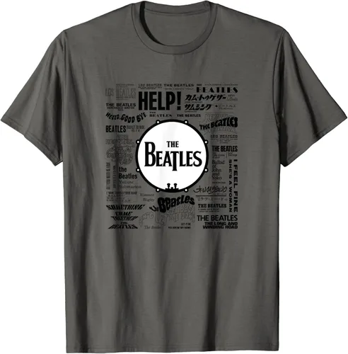 Vista 2 de The Beatles - Camiseta Beatles Singles World Art, Gris
