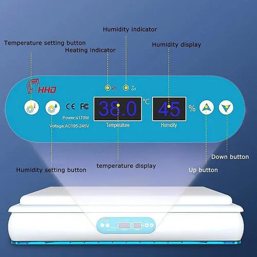 Vista 4 de Incubadora automática de huevos Máquina de incubación de aves de corral Control de temperatura Control de humedad para incubar pollos, patos