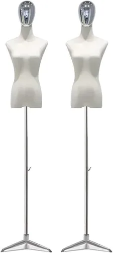 Vista 10 de 2pcs Adjustable Female Dress Form Mannequin Torso with Detachable Head, 53.1-78.7inch, Perfect for Dress & Jewelry Display, Medium Size, Durable