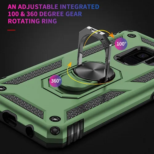 Vista 3 de Funda para Samsung Galaxy S9, Galaxy S9, [grado militar de 16 pies a prueba de caídas], anillo a prueba de golpes para Samsung Galaxy S9, verde
