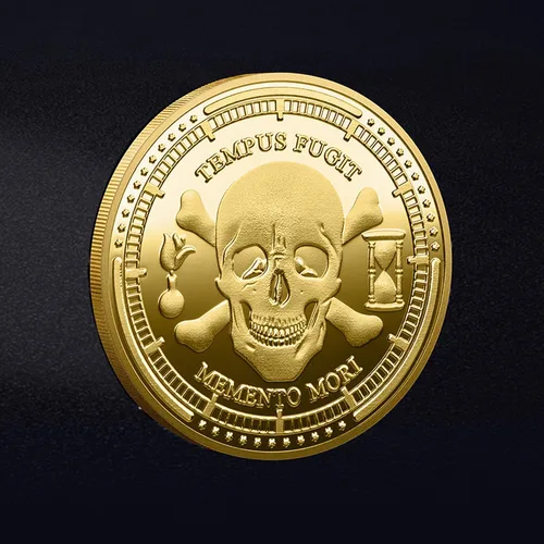 Vista 6 de Reflexiones estoicas: Monedas Memento Mori y Memento Vivere - Abraza la esencia de la vida con recordatorios reflexivos