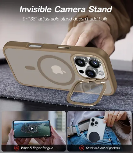 Vista 17 de VOFATA [Protección Completa Mejorada de la Cámara] para Funda iPhone Air con Cubierta de Cámara con Soporte [Compatible con MagSafe][Protección