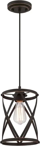 Vista 6 de Westinghouse 6362300 Isadora One Light Mini, colgante interior con acabado de níquel cepillado