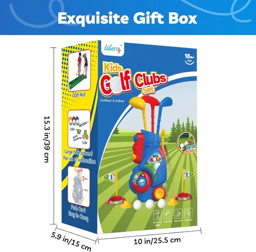 Vista 8 de Liberry Juego de Golf para Niños Pequeños de 2, 3 y 4 años Niños Niñas, Juego Mejorado de Palos de Golf para Niños con Carrito, Tapete de Putting
