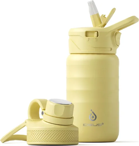 Vista 53 de IDEUS Botella de agua aislada de 12 onzas, botella de agua aislada de acero inoxidable para la escuela, botellas aisladas con pajitas a prueba