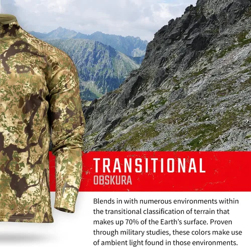 Vista 5 de Kryptek Cronos - Camisa de caza de manga larga con media cremallera para hombre, de transición, talla XXL