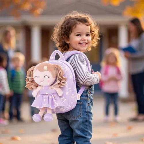 Vista 5 de Gloveleya Mochila para niños, 9 pulg., Classic Mochila Star púrpura A05
