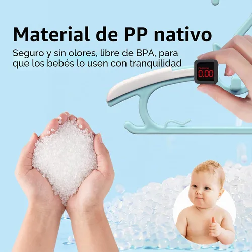 Vista 2 de 40 piezas de perchas extensibles para guardería de bebé, perchas para niños pequeños ajustables y antideslizantes para ropa de bebé, percha para Azul