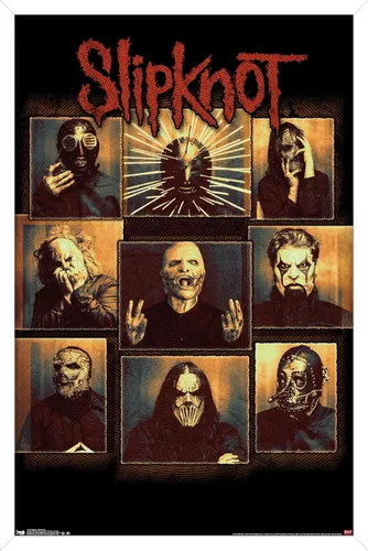 Vista 15 de Slipknot - Póster de pared a prueba de balas, 22.4 pulgadas de largo x 14.7 pulgadas, versión enmarcada en madera de granero