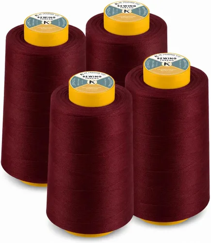 Vista 23 de AK Trading Paquete de 4 Conos de Hilo de Coser Multiusos Aqua (6000 Yardas Cada Uno) de Carretes de Hilo de Poliéster de Alta Resistencia a la Agua