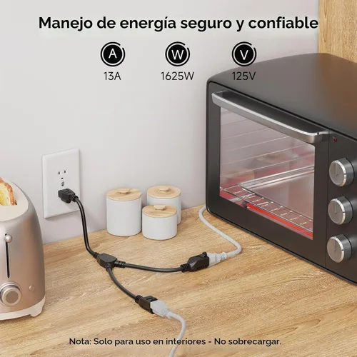 Vista 4 de [Listado ETL] Cable Matters - Paquete de 2 divisores de potencia de 16 AWG