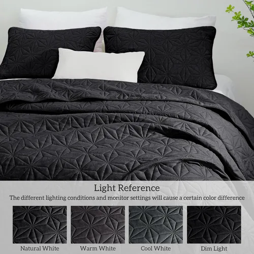 Vista 5 de Whale Flotilla - Juego de colcha para cama individual, color negro suave, para camas Twin XL, para todas las estaciones, 2 piezas: incluye 1 colcha