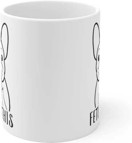 Vista 2 de Divertida taza de café blanca con texto en inglés «Fetch This Middle Finger Christmas 2025», 11 onzas