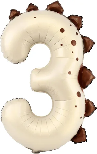 Vista 32 de Globo de dinosaurio número 1, globo de aluminio beige de 30 pulgadas para decoración de fiesta de cumpleaños de 1º cumpleaños de la selva