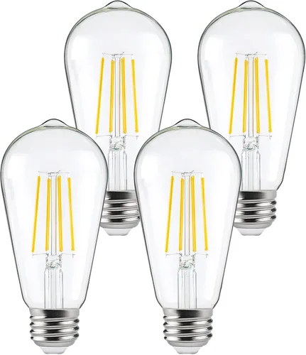 Vista 8 de FAGUANGAO Bombillas LED A19 del anochecer al amanecer para exteriores, equivalente a 6 W 60 W, 2700 K blanco cálido, 650 lúmenes, bombilla