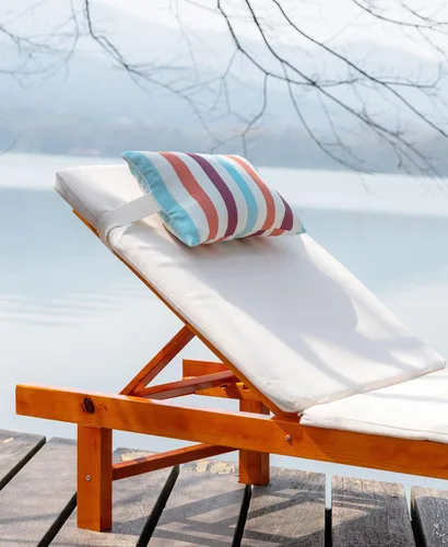 Vista 2 de Almohada para silla de playa al aire libre, almohadas para silla de piscina con inserto y rayas elásticas ajustables para sillón reclinable