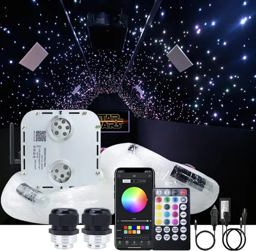 Vista 17 de Kit de luz de fibra óptica RGBW con sensor de sonido de 32 W