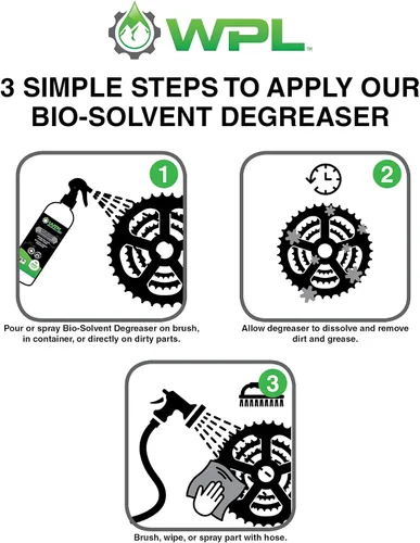 Vista 5 de WPL Desengrasante de bicicleta Bio-Solvente 16.0 fl oz - Limpiador desengrasante de cadena de bicicleta premium con función de pulverización líquida