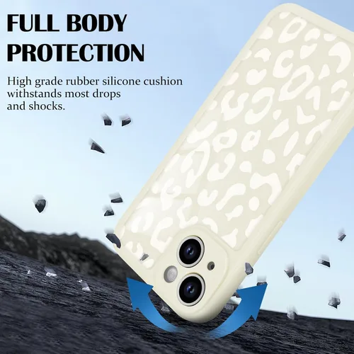 Vista 3 de Newseego Funda para iPhone 14 Plus, diseño de leopardo de lujo, funda protectora de TPU suave para niñas y mujeres, a prueba de golpes, funda