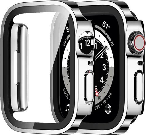 Vista 22 de Amizee Paquete de 2 fundas compatibles con Apple Watch de 1.575 pulgadas Series 6/5/4/SE con protector de pantalla integrado, carcasa rígida