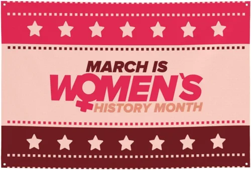 Vista 15 de Día de la Mujer Marzo es el Mes de la Historia de la Mujer Pancarta de 70 x 35 pulgadas Fondo de fotografía de fiesta de vacaciones