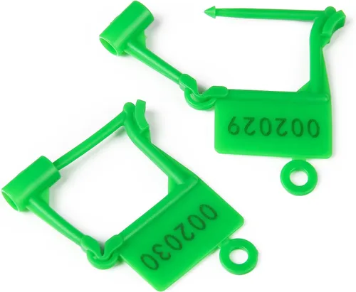Vista 3 de 100 sellos de seguridad de plástico desechables para candado, sellos de control de seguridad con bloqueo automático numerado a prueba