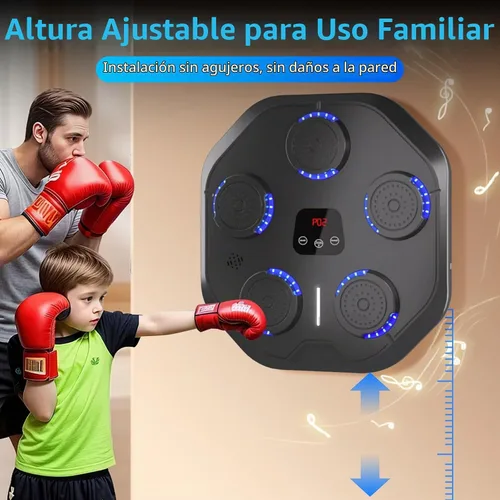 Vista 3 de Máquina de Boxeo con Música con Guantes de Boxeo Bluetooth Montada en Pared, Máquina de Boxeo para Entrenamiento y Ejercicio de Punching Adecuada