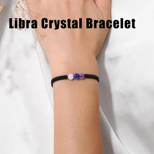 Vista 3 de GolbalJew Pulseras del zodiaco para mujer, piedra de cristal curativo, pulsera de cuentas de 0.236 pulgadas (0.236 in), regalo de cumpleaños del zodi
