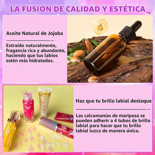 Vista 7 de Kit de Bricolaje de Brillo Labial Jcoos, Conjunto de Brillo Labial para Adolescentes, Niños, Preadolescentes, Niñas, Mujeres, Kit de Brillo Labial